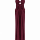 Celestia Burgundy Dress