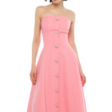 Jade Elbise Midi Pembe