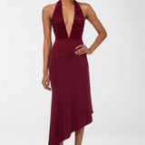 Fuergo Burgundy Dress - Bordo - Görsel 3