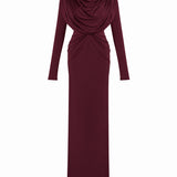 Sandra Burgundy Dress