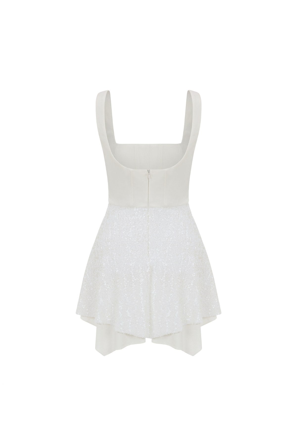 Vera White Sequin Dress - Beyaz - Görsel 2