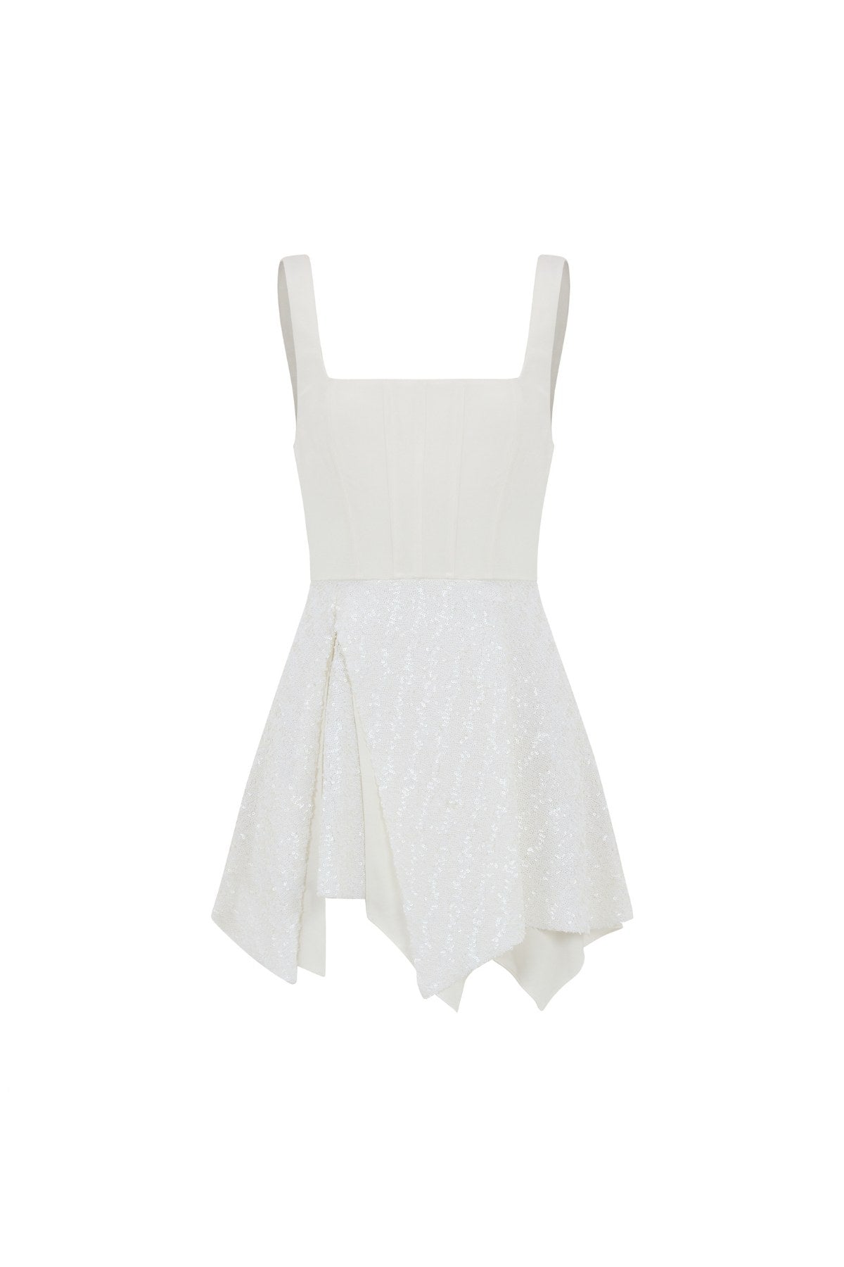 Vera White Sequin Dress - Beyaz