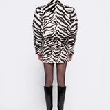 Zebra Desenli Tay Tüyü Ceket - Siyah - Souvie